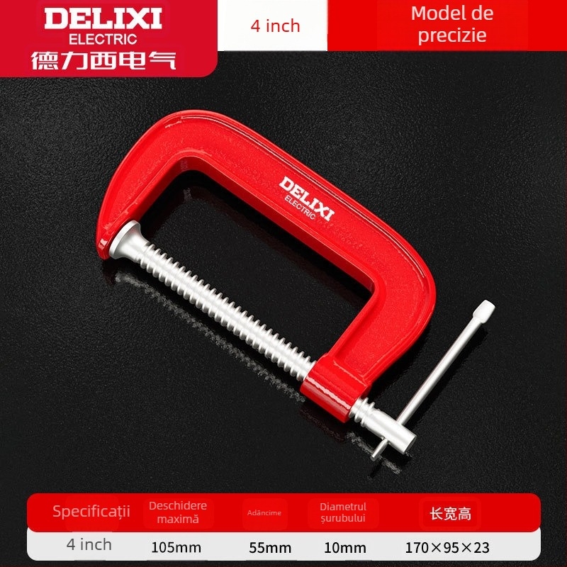 Clemă de tâmplă în formă de G, metalică, pentru uz greu, mobilier și lucrări meșteșugărești