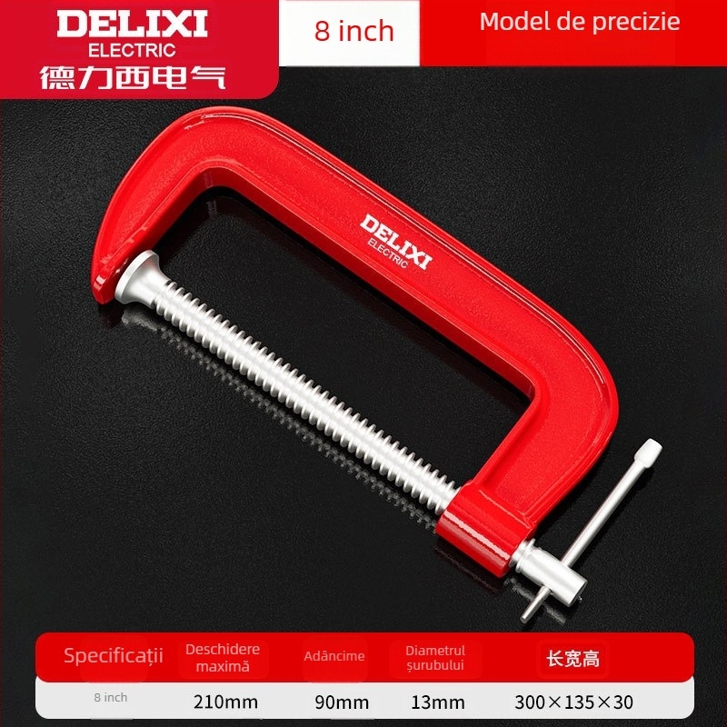 Clemă de tâmplă în formă de G, metalică, pentru uz greu, mobilier și lucrări meșteșugărești