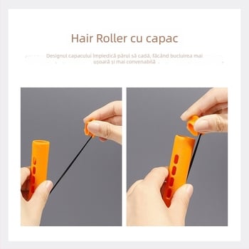 Set cilindric pentru curling cu bară de perm, bandă de cauciuc acoperită, material PP, marca Han Rong