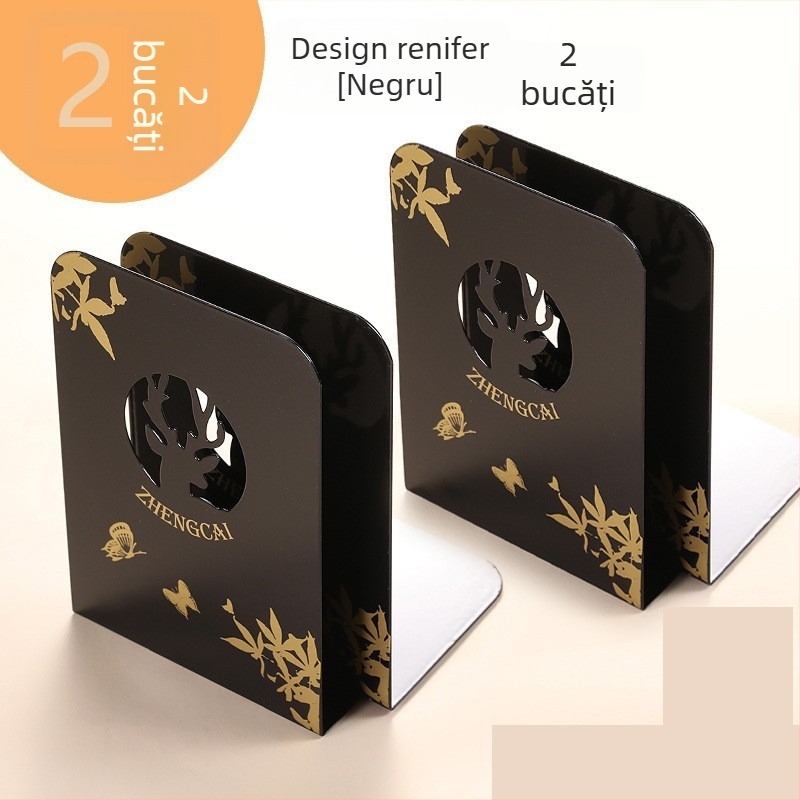 Suport metalic pentru cărți cu separator și clips - Model C30504, Reverse, Suport de birou din oțel, 430 g