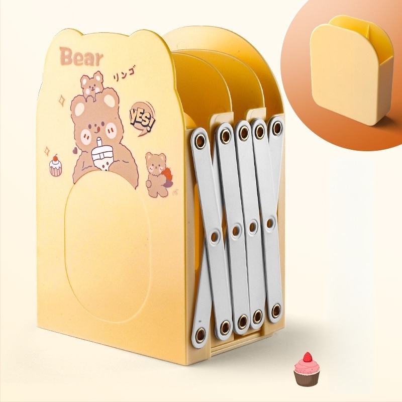 Suport de cărți extensibil, design desen animat, pentru birou, PET, HC-9696, ambalaj unic, cadou gata