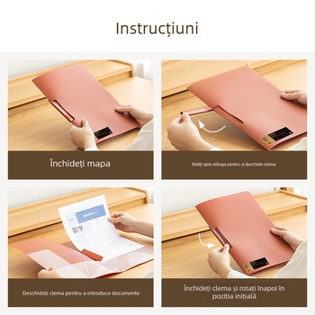 Times Good SD-N313 Dosar A4 pentru documente cu clemă unică, material plastic, logo imprimat, personalizare disponibilă