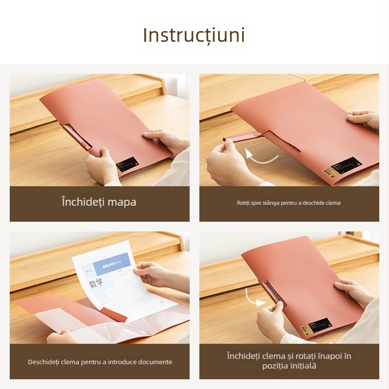 Times Good SD-N313 Dosar A4 pentru documente cu clemă unică, material plastic, logo imprimat, personalizare disponibilă