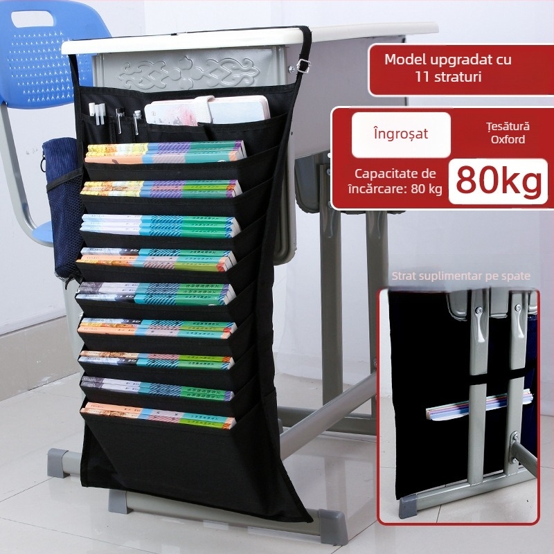 Geantă pentru cărți de birou, atârnată, cu sfoară antiderapantă, material Oxford, compartimente multiple (5/8/11 straturi)