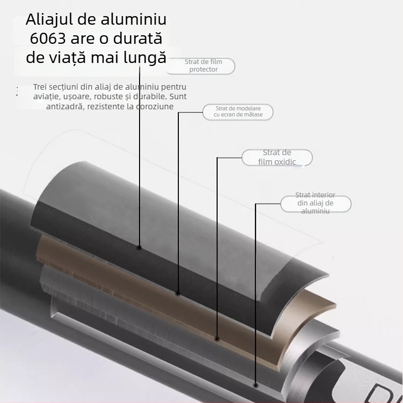 Bețe de drumeție din aliaj de aluminiu, telescopice, cu închidere externă, 400 g, vârf din oțel wolfram, mâner drept