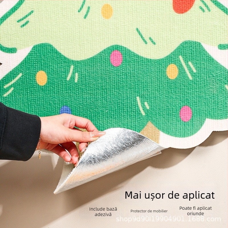 Placă de zgâriere pentru pisici – autocolant de perete, design cartoon, rezistent la uzură, poliester, marca WB, 100 bucăți pe cutie