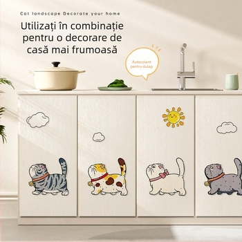 Water Wood Placă verticală pentru zgâriere pisici – rezistentă la uzură, fără scame, Autocolant pentru perete, Material: Țesătură de covor, Stil drăguț