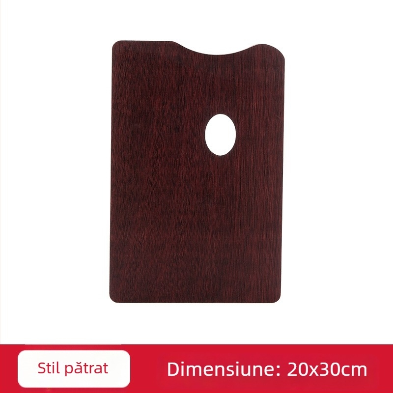 Paletă din lemn pentru pictură în ulei, ovală, lucrată manual, cu finisaj glazurat, destinat elevilor de artă, potrivită pentru gouache