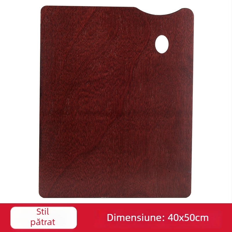 Paletă din lemn pentru pictură în ulei, ovală, lucrată manual, cu finisaj glazurat, destinat elevilor de artă, potrivită pentru gouache
