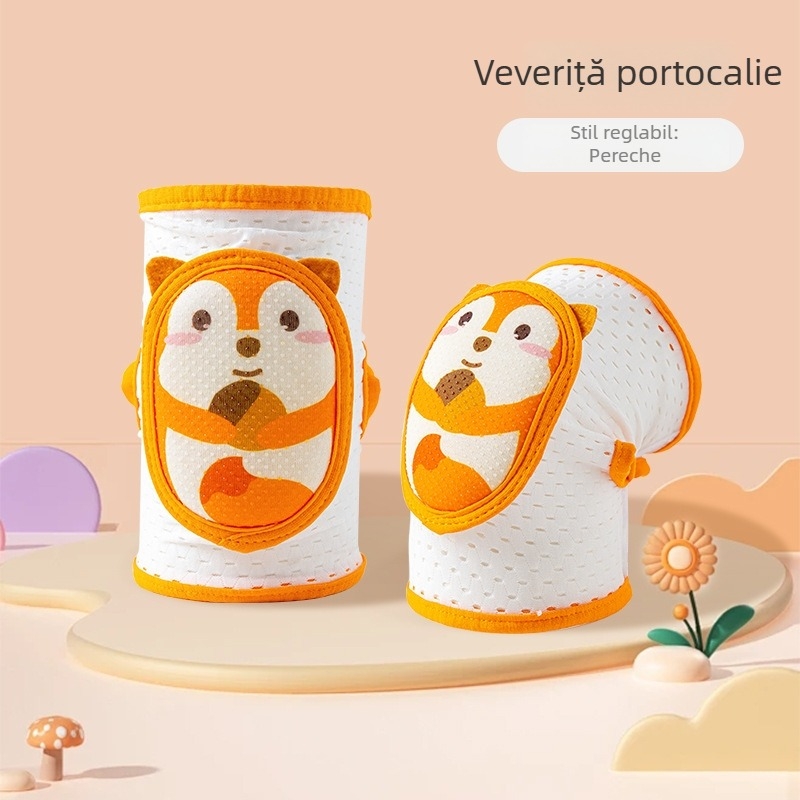 Protecții pentru genunchi și coate pentru copii, reglabile, plasă respirabilă, pentru târâre și mers, vară