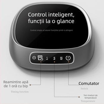 Încălzitor termostatic pentru cană - 3 niveluri de temperatură, carcasă ABS, alimentare USB, control cu buton și atingere, oprire automată