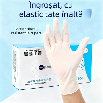 Mannon mănuși latex de unică folosință, elastice, fără pudră, pentru camere curate (clasă 1000), pentru examinări medicale