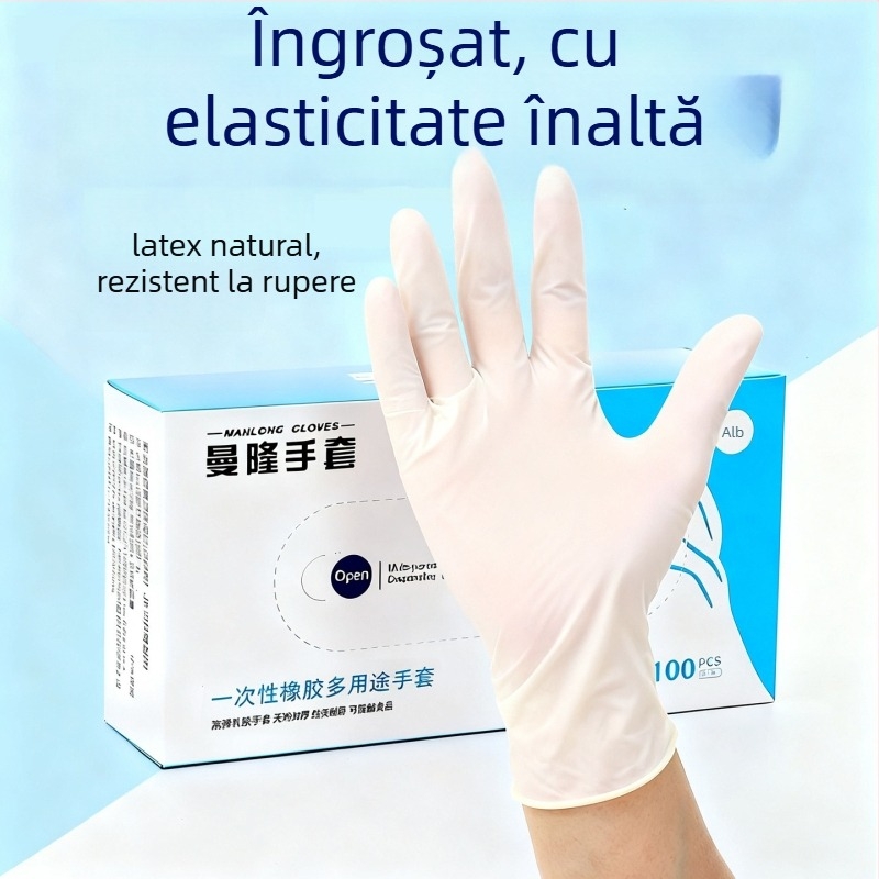 Mannon mănuși latex de unică folosință, elastice, fără pudră, pentru camere curate (clasă 1000), pentru examinări medicale