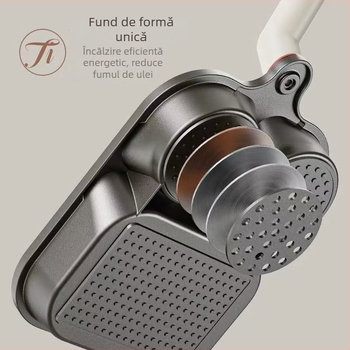 Tigaie de mic dejun 3 în 1 – aluminiu, antiaderentă, fund multistrat, potrivită pentru omlete, ouă și friptură, compatibilă cu toate plitele