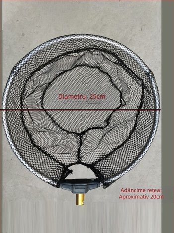 Plasă de pescuit cu cap telescopic din aliaj de aluminiu și mâner portabil