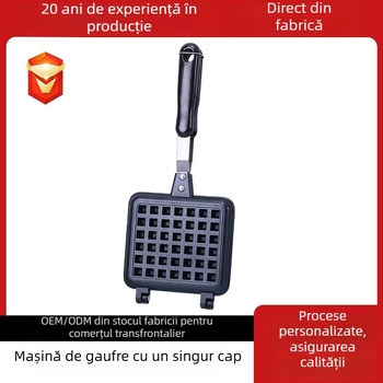 Tavă pentru vafe, antiaderentă, cu două fețe, din aliaj de aluminiu, disc de copt