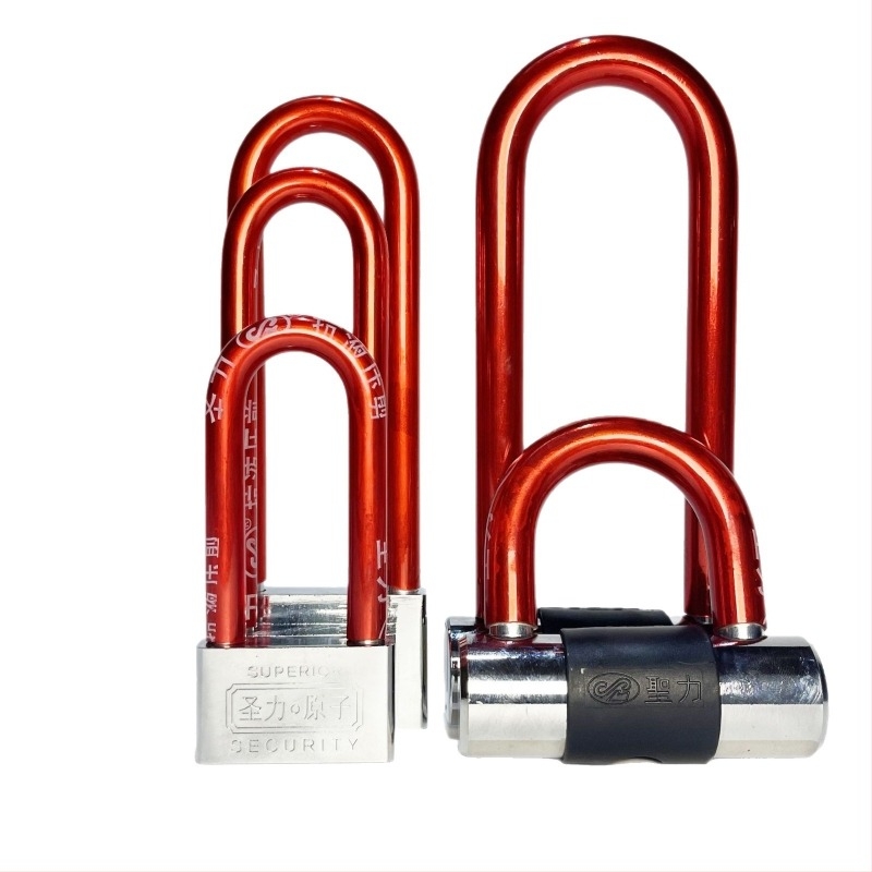 Lacăt industrial în formă de U, divizat, pentru biciclete, motociclete și biciclete electrice – Fier, Modelul 106, Holy Power, 30–640 g
