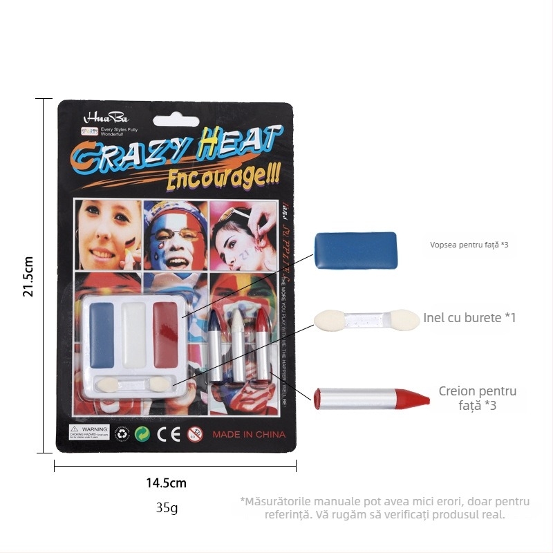 Boyixuan Kit de pictură pentru față și corp – cremă de pictură solubilă în apă, uscare rapidă, lavabil ușor, cu opt nuanțe, pentru machiaj de Halloween.