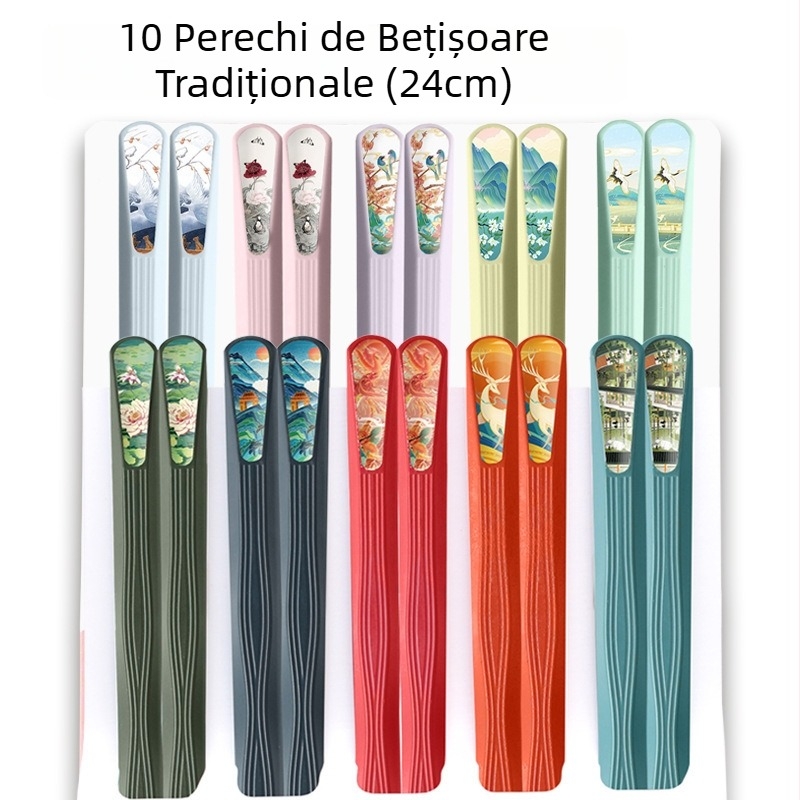 Bețișoare pentru masă din material PET, stil drăguț cartoon, set de 5 bețișoare Town Head, pentru adulți