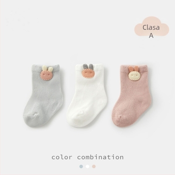 Șosete pentru nou-născuți – stil coreean, desene animate drăguțe, din bumbac, tub scurt, primăvară/toamnă, 0–1 ani