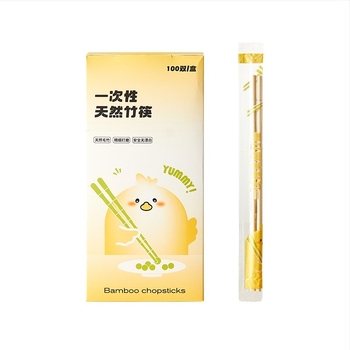 Bețișoare unice folosință din bambus, ambalate individual; 100 perechi/cutie; Material: bambus Moso; Microunde: Nu; Logo imprimabil; Personalizare disponibilă