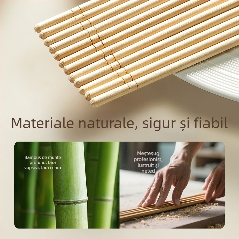 Bețișoare unice folosință din bambus, ambalate individual; 100 perechi/cutie; Material: bambus Moso; Microunde: Nu; Logo imprimabil; Personalizare disponibilă