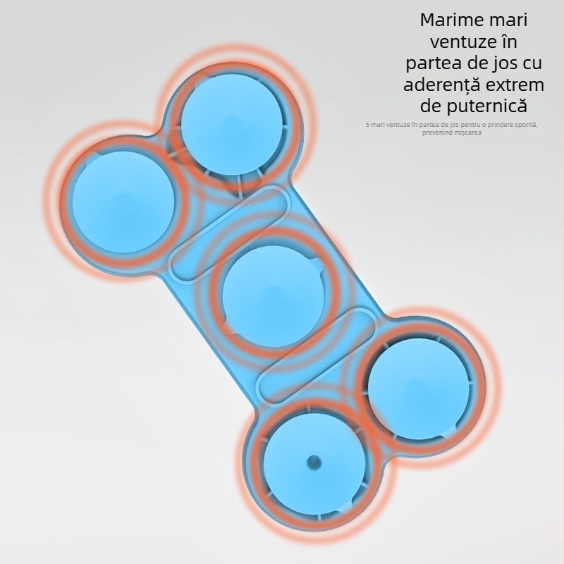Farfurie pentru animale din silicon și covoraș de lingere cu ventuză – hrănire lentă, multifuncțional