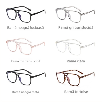 Ramă ochelari pentru miopie din TR90 cu anti-lumină albastră, model M6503, lentile acoperite