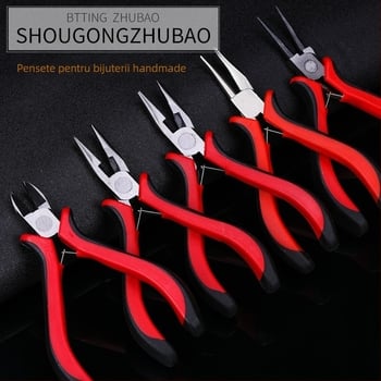 Clește pentru crimpare bijuterii, cu vârfuri dinți