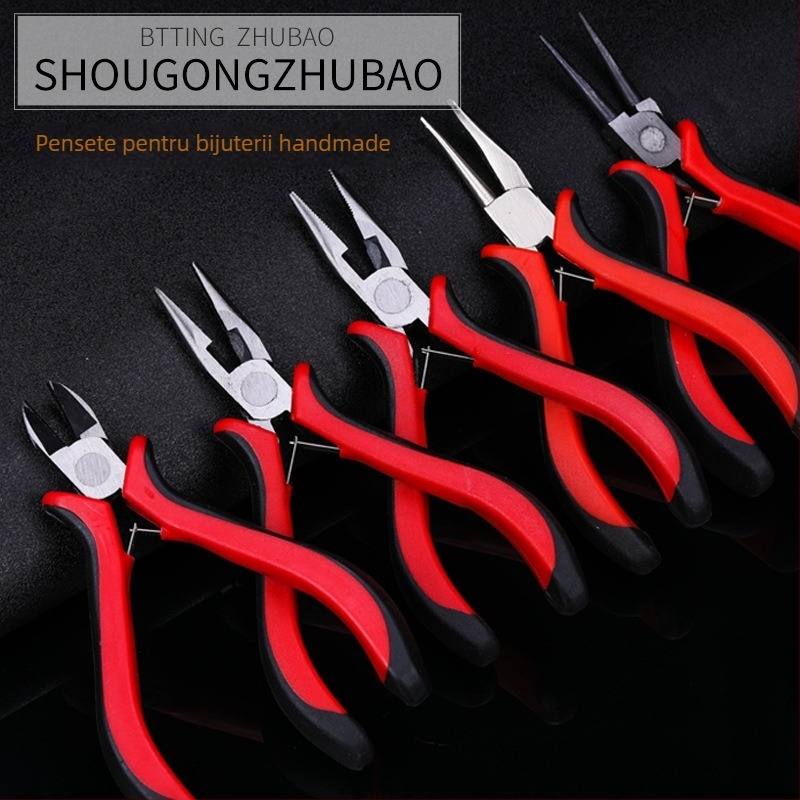 Clește pentru crimpare bijuterii, cu vârfuri dinți