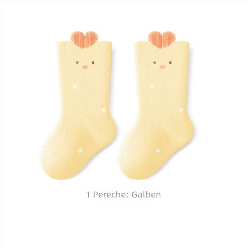 Șosete pentru copii, groase, căptușite cu fleece, până la gambe medii, iarnă, unisex, tricot jacquard, material principal nailon 80%