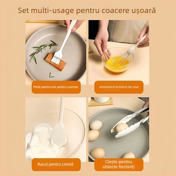 Beijia spatulă din silicon: clasă alimentară, rezistentă la temperaturi înalte, pensulă pentru ulei, tel pentru ouă, unealtă de copt