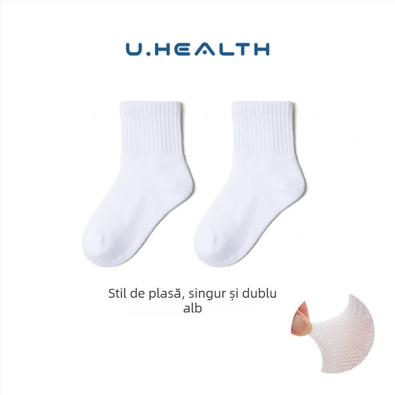 Șosete pentru copii din bumbac pieptănat, subțiri, lungime medie până la gambe, jacquard tricotaj, potrivite pentru primăvară, vară și toamnă