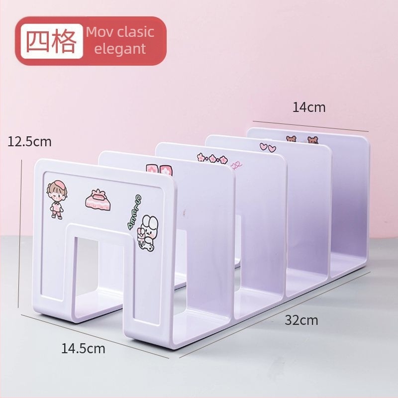 Suport pentru cărți din plastic cu divizor de birou, design cu mai multe compartimente – Model 388, greutate netă 290 g, ambalaj 1 buc