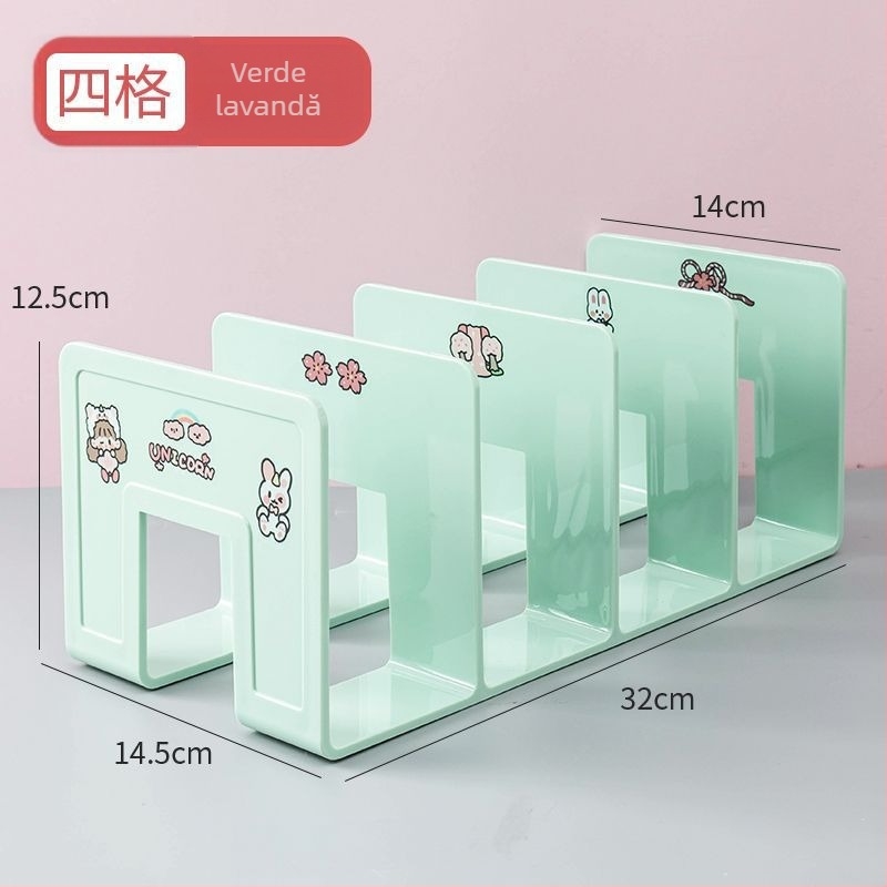 Suport pentru cărți din plastic cu divizor de birou, design cu mai multe compartimente – Model 388, greutate netă 290 g, ambalaj 1 buc