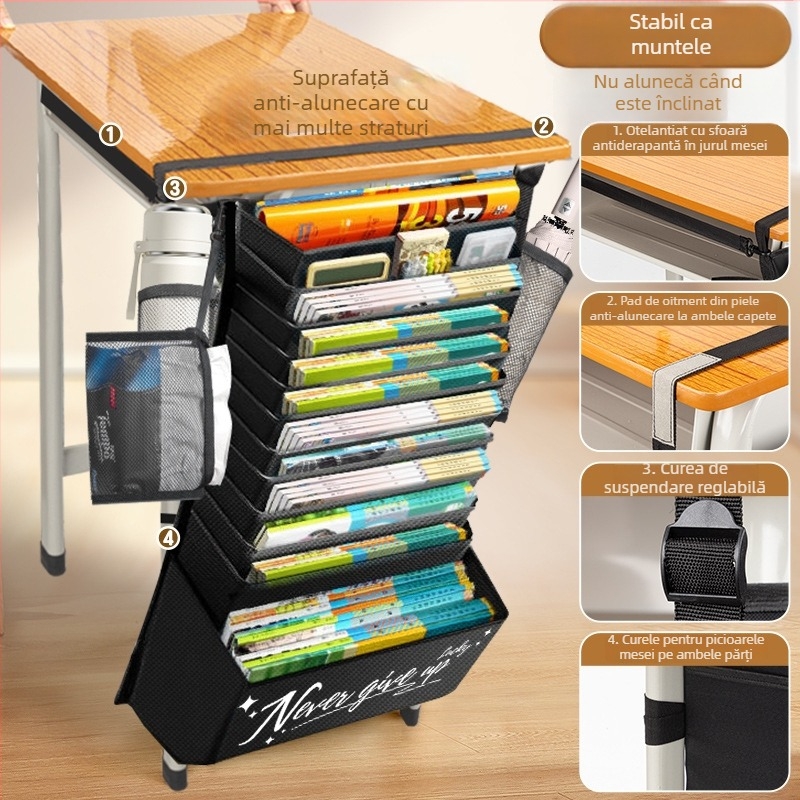 Geantă suspendată pentru cărți, lângă birou, capacitate mare, Brand Bushang, Model Kz00213bm, Material țesătură, Greutate netă 1