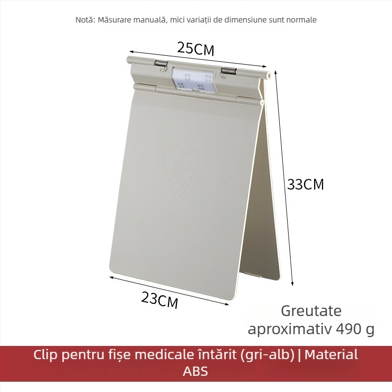 Fișier dosare medicale cu clemă puternică și clemă de placă — ABS material, imprimare logo disponibilă, personalizare, dimensiune clemă: variabilă