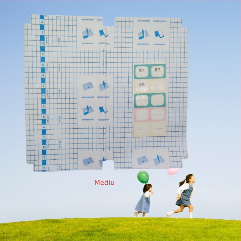 Set de huse pentru cărți – Rui Bo, model cu carouri mici, material PP