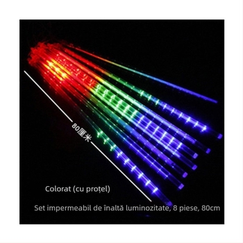 Şir de lumini LED tip ploaie de meteori pentru exterior – 72 LED-uri, 220V, IP44, 5000 lm, 5W