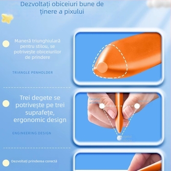 Deli HM715 Creioane cerate din plastic – Cap rotund, Corp plastic, Seria Mengyi Aerospace, pentru artă copiilor