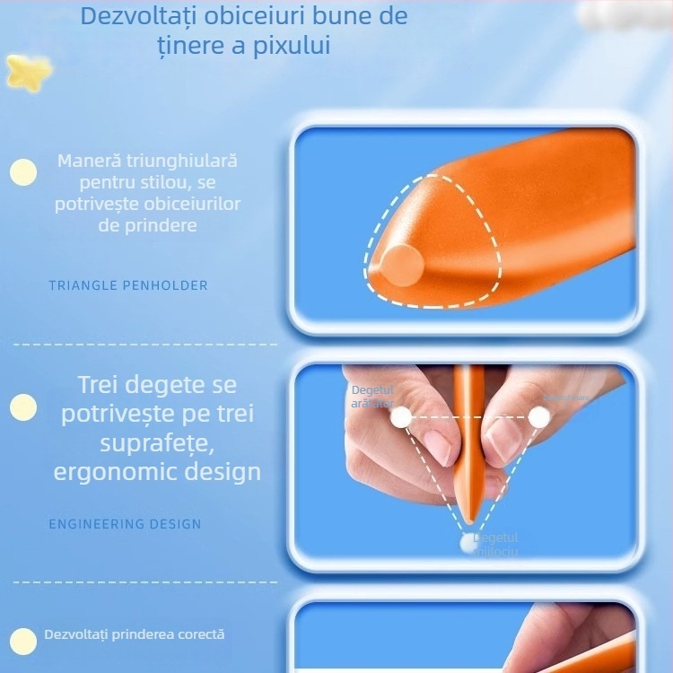 Deli HM715 Creioane cerate din plastic – Cap rotund, Corp plastic, Seria Mengyi Aerospace, pentru artă copiilor