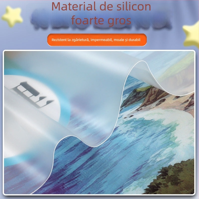 Husă de carte EVA silicon transparentă, pentru școala primară, brand Deli, potrivită ca dar