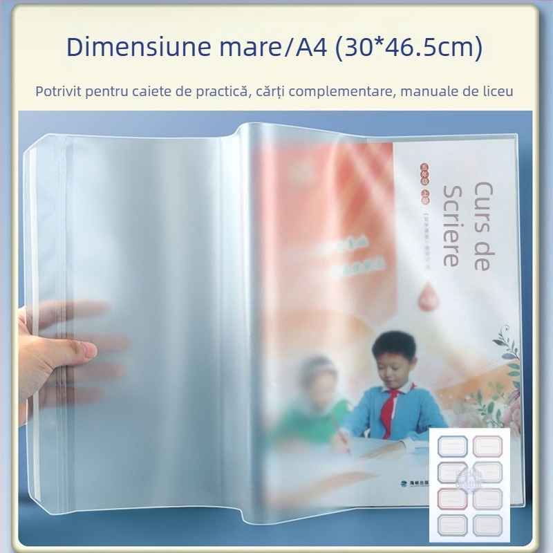 Husă de carte EVA silicon transparentă, pentru școala primară, brand Deli, potrivită ca dar