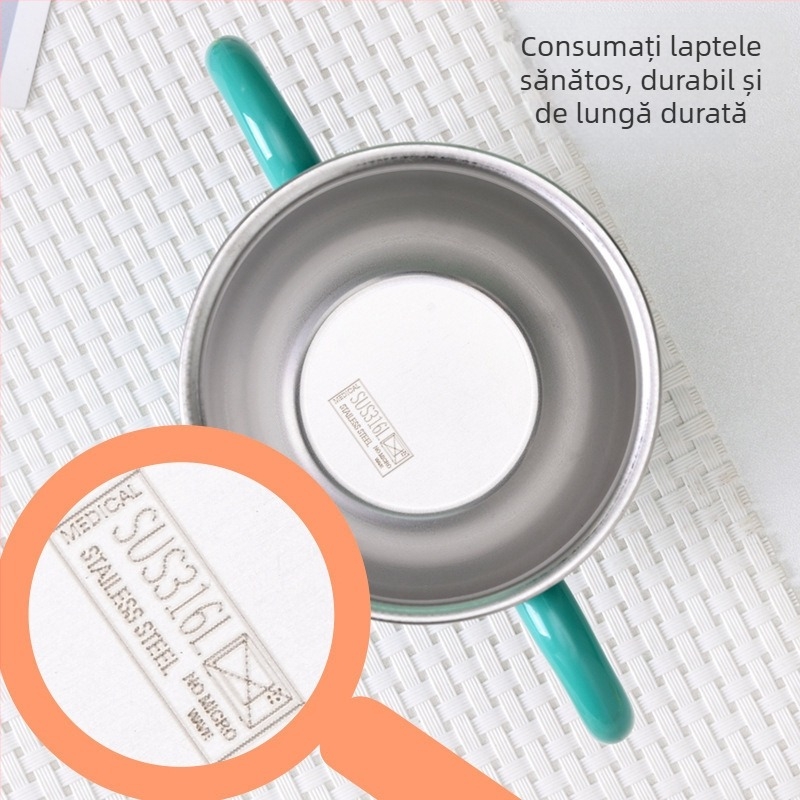 Pahar pentru copii din oțel inoxidabil 316, stil desen animat (316 oțel inoxidabil; stil desen animat; Chunqun)