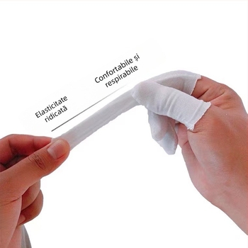 Mănuși degetelor de unică folosință din bumbac 100% cu rezistență la uzură, antiderapante, absorbante de transpirație și izolație termică (greutate 8 g)