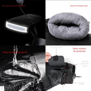 Capace pentru ghidoane de motocicletă electrică, pentru iarnă, impermeabile și rezistente la vânt, grosime pentru frig, potrivire universală