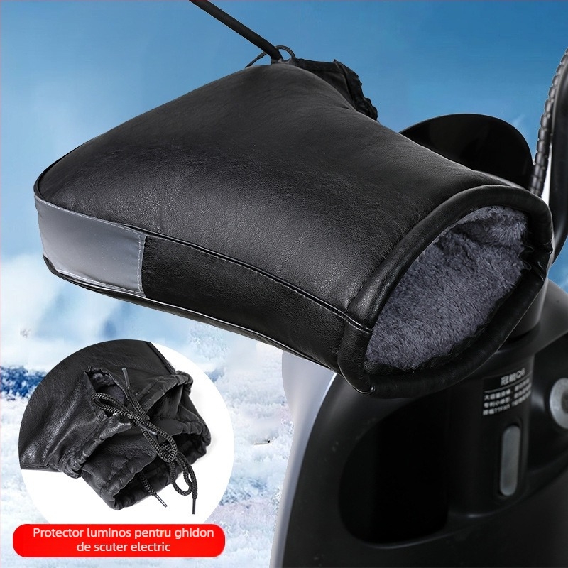 Capace pentru ghidoane de motocicletă electrică, pentru iarnă, impermeabile și rezistente la vânt, grosime pentru frig, potrivire universală