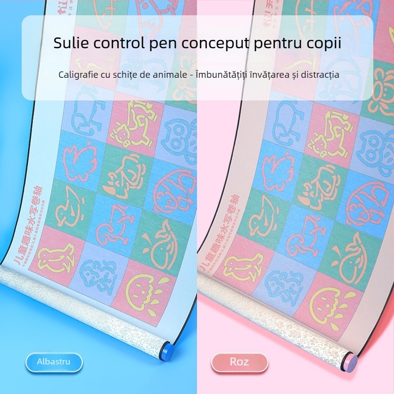 Daily Practice Water Writing Cloth – Set pentru antrenamentul controlului scrierii la copii, Rolă, Educațional