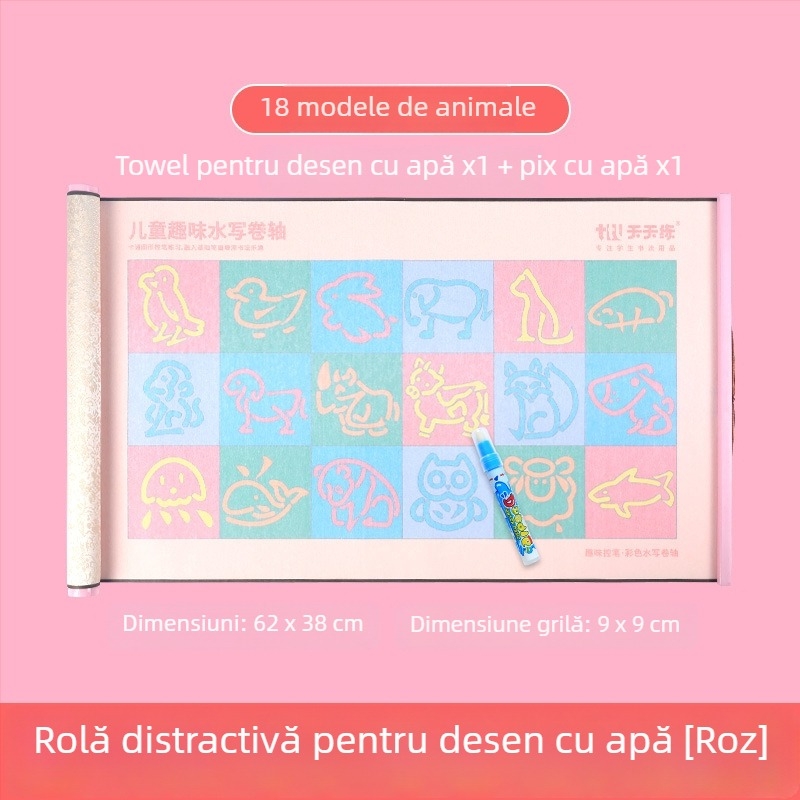 Daily Practice Water Writing Cloth – Set pentru antrenamentul controlului scrierii la copii, Rolă, Educațional