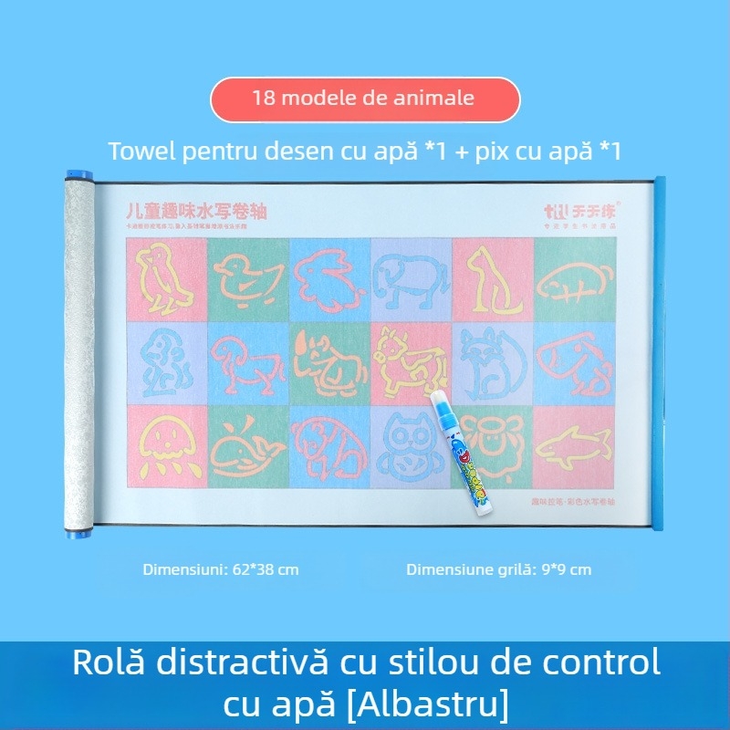 Daily Practice Water Writing Cloth – Set pentru antrenamentul controlului scrierii la copii, Rolă, Educațional